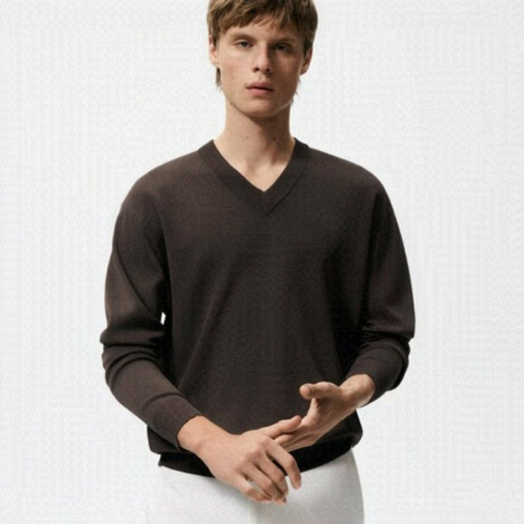 Zara Other - ZARA men brown V-neck sweater